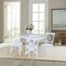 International Concepts 36 in. Solid Wood Round Extension Dining Table with 4 Dining Chairs in White K08-36RXT-23B-C613-4 - alternate 4